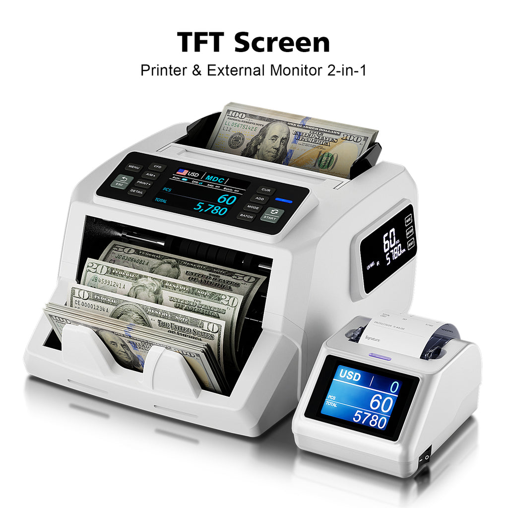 LOLARAN Thermal Printer for Money Counter Mixed Denomination,