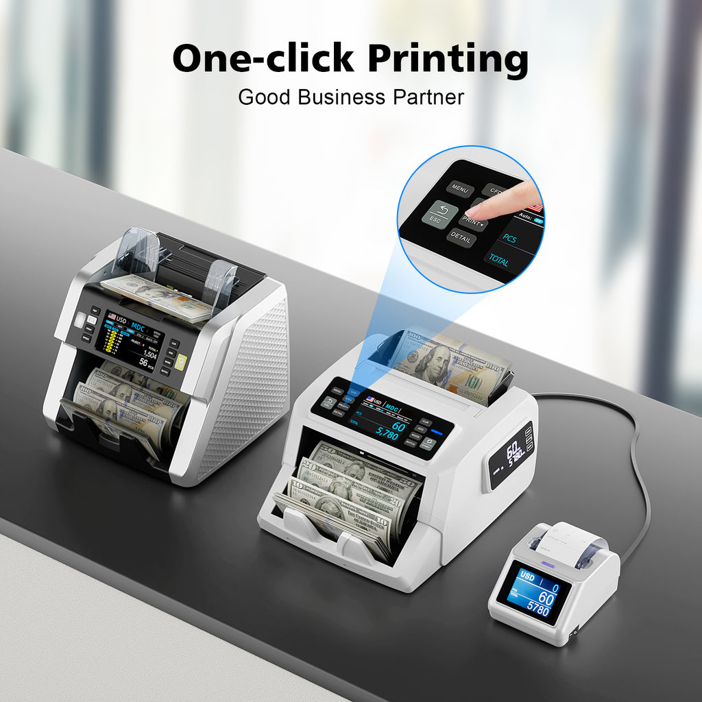 LOLARAN Thermal Printer for Money Counter Mixed Denomination,